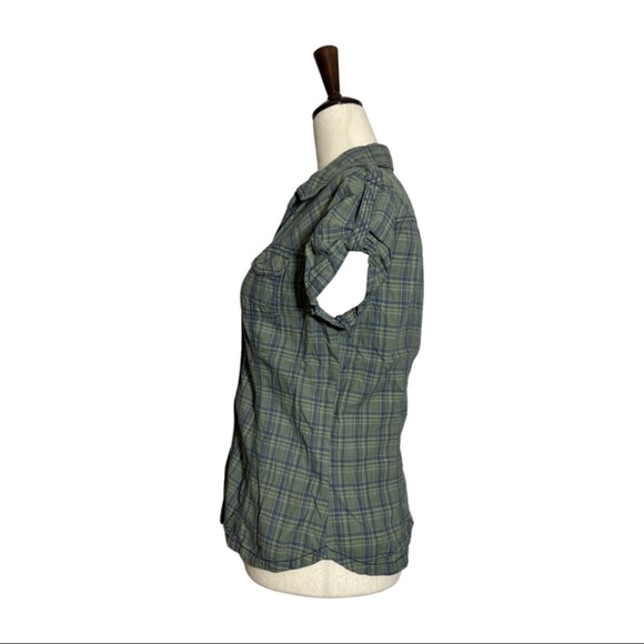 H&M Divided • Short Sleeve Green Plaid Snap Burton Top 10 ASO Bella Swan Alt - Picture 5 of 8